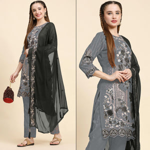 grey-floral-embroidered-georgette-semi-stitched-pakistani-suit