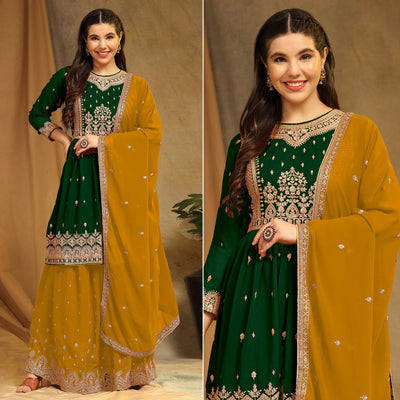 green-floral-embroidered-georgette-semi-stitched-sharara-suit