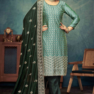 green-embroidery-with-swarovski-work-vichitra-silk-semi-stitched-suit