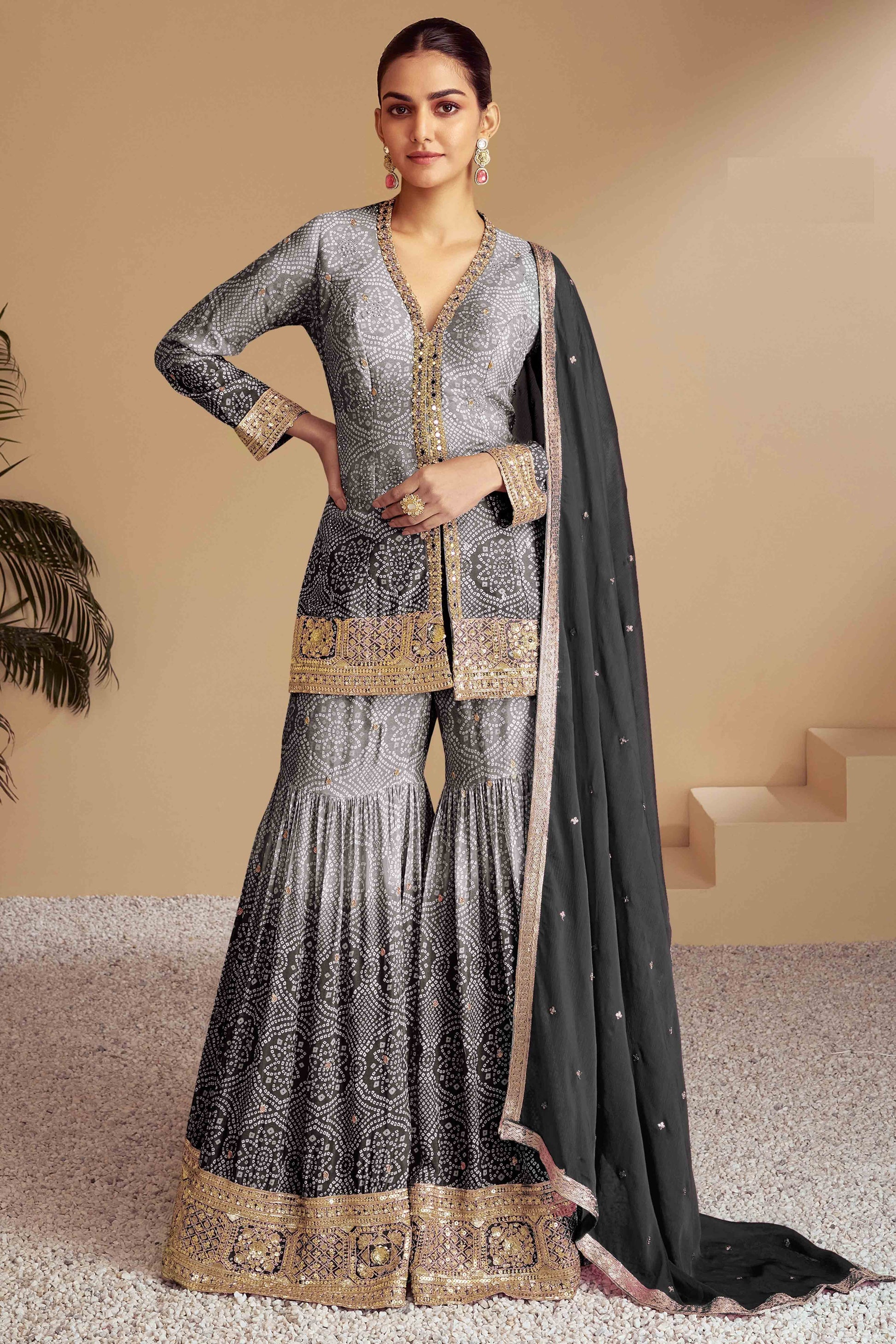 grey-black-bandhani-print-with-sequins-embroidered-chinon-palazzo-suit