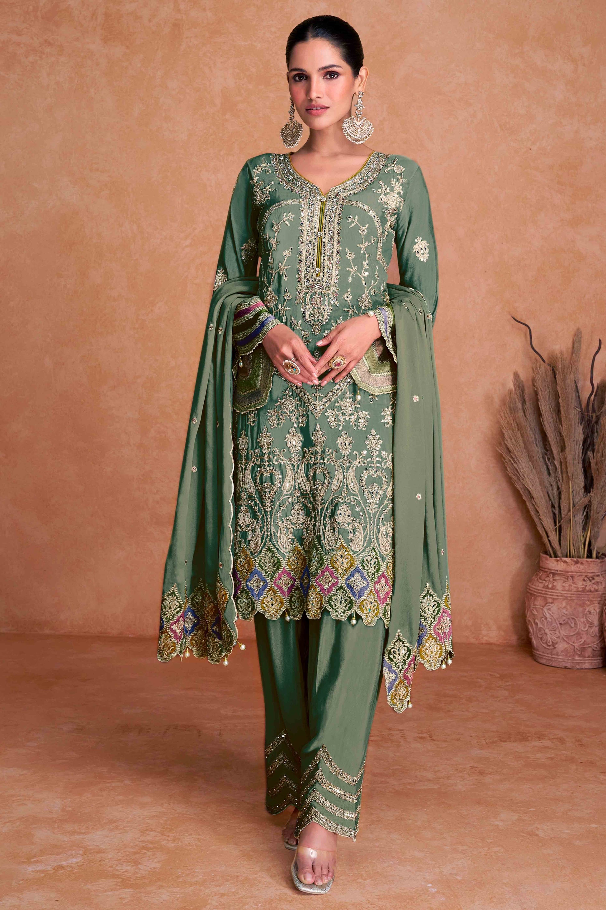 green-floral-sequins-embroidered-chinon-palazzo-suit-36