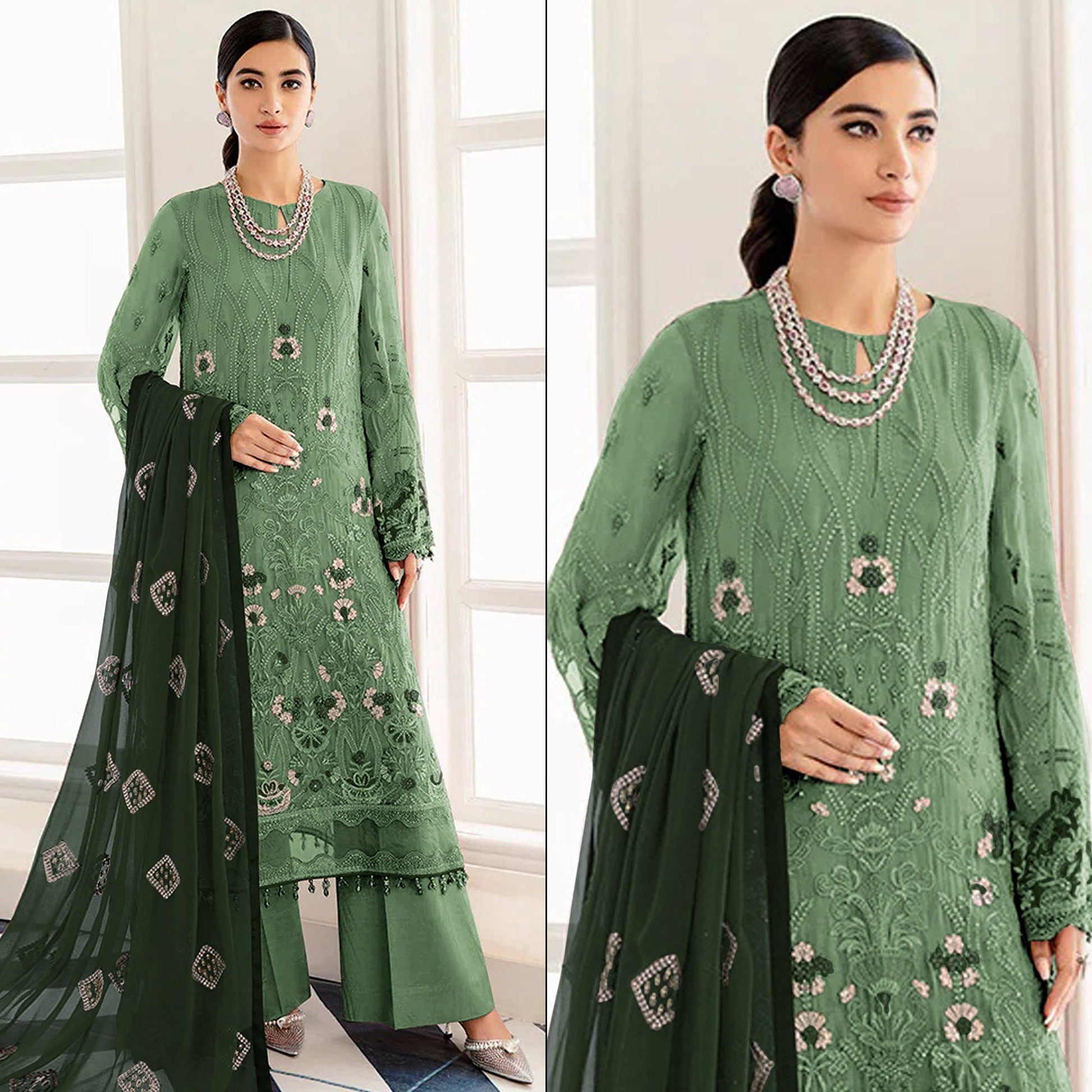 green-embroidered-georgette-semi-stitched-pakistani-suit-1