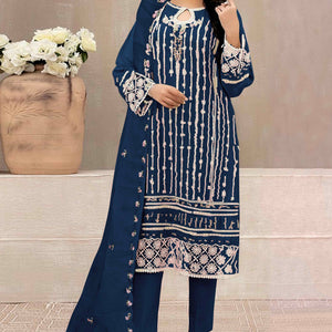 Morpich Floral Embroidered Georgette Semi Stitched Pakistani Suit