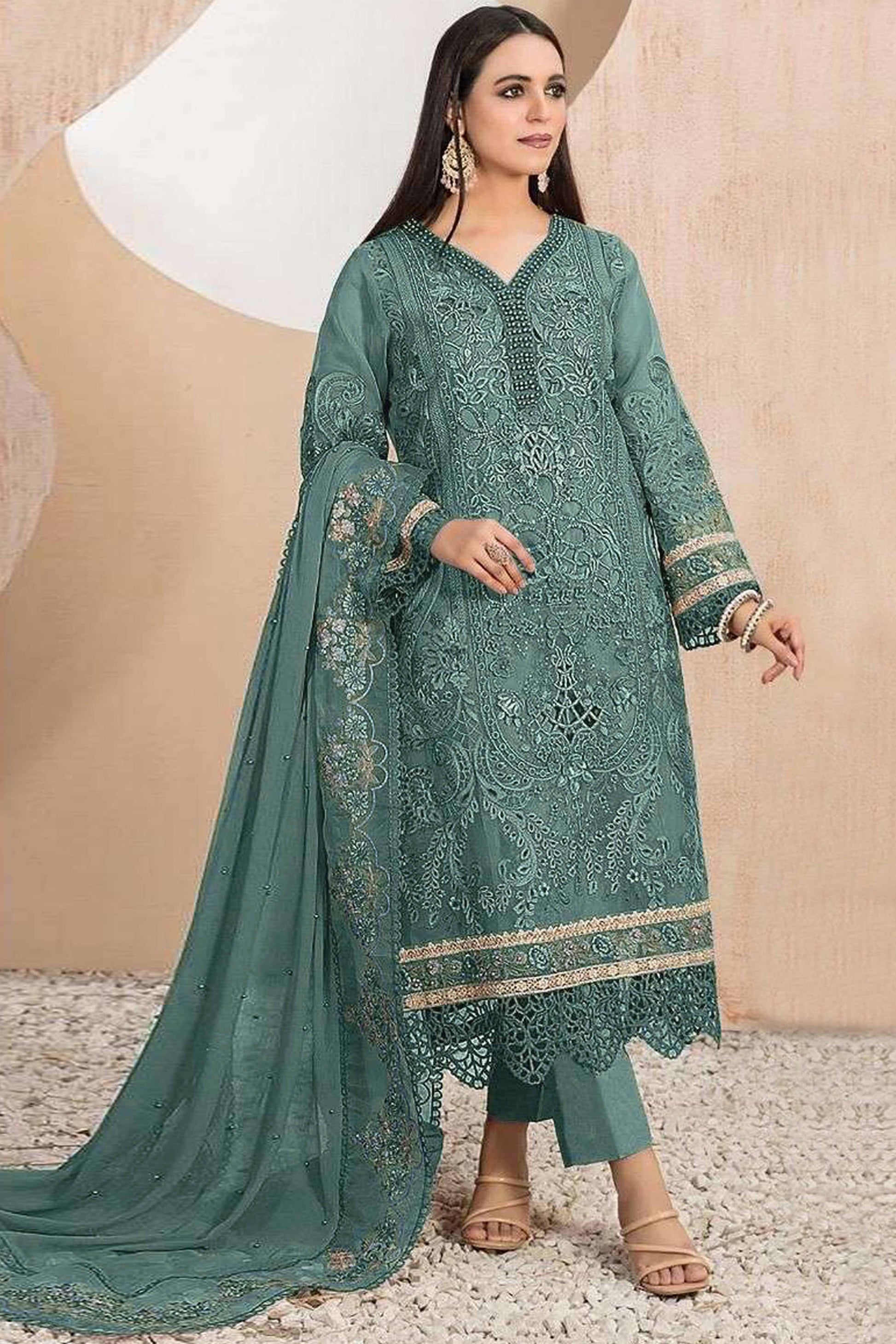 green-floral-sequins-embroidery-with-motiwork-organza-semi-stitched-pakistani-suit