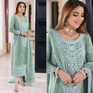 green-embroidered-organza-pakistani-dress-material