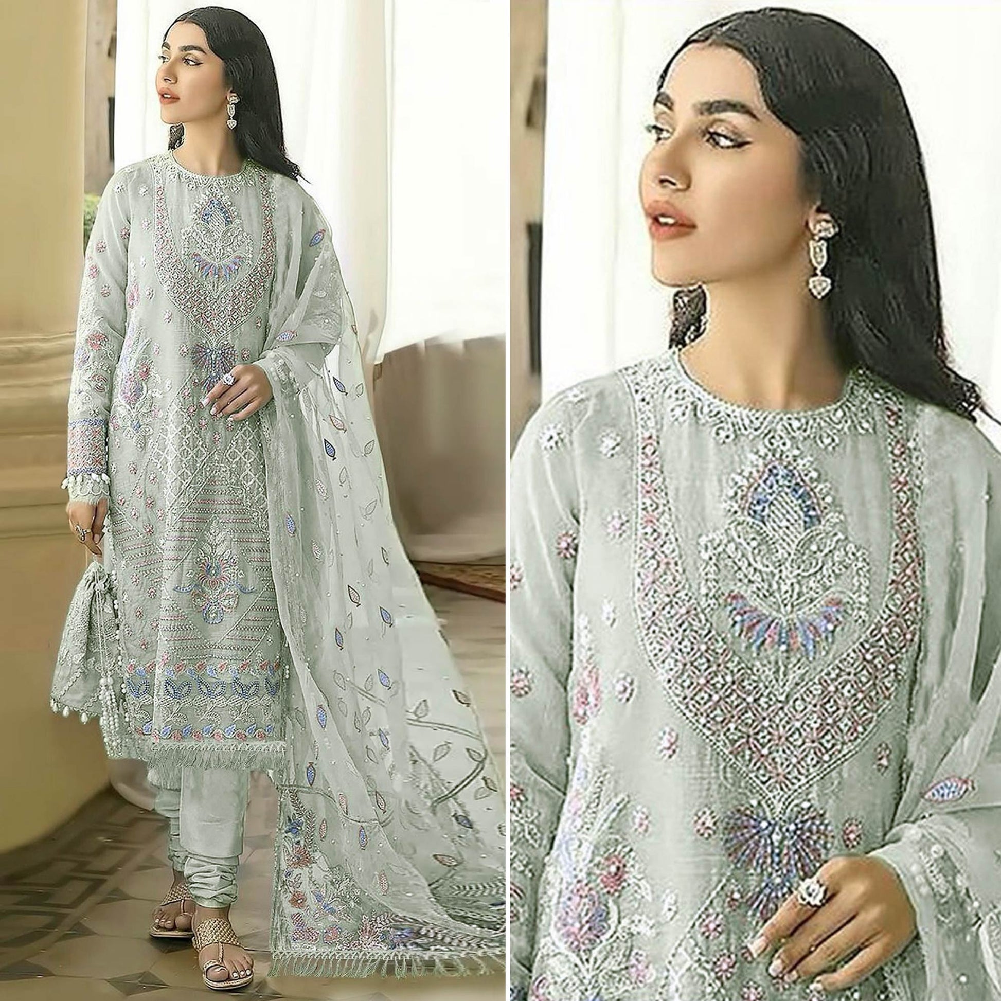 green-floral-embroidered-georgette-semi-stitched-pakistani-suit-6