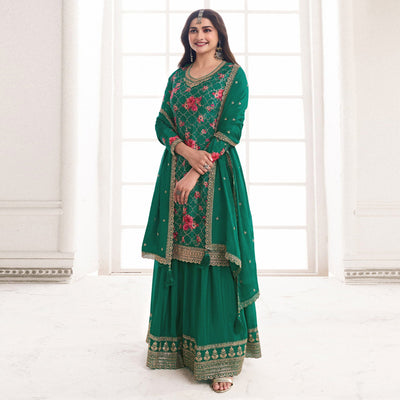 green-embroidered-chinon-semi-stitched-dress-material