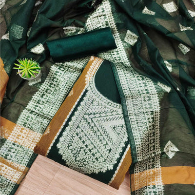 green-woven-chanderi-dress-material-2
