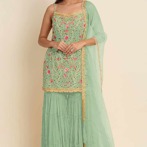 green-floral-sequins-embroidered-georgette-semi-stitched-suit-9