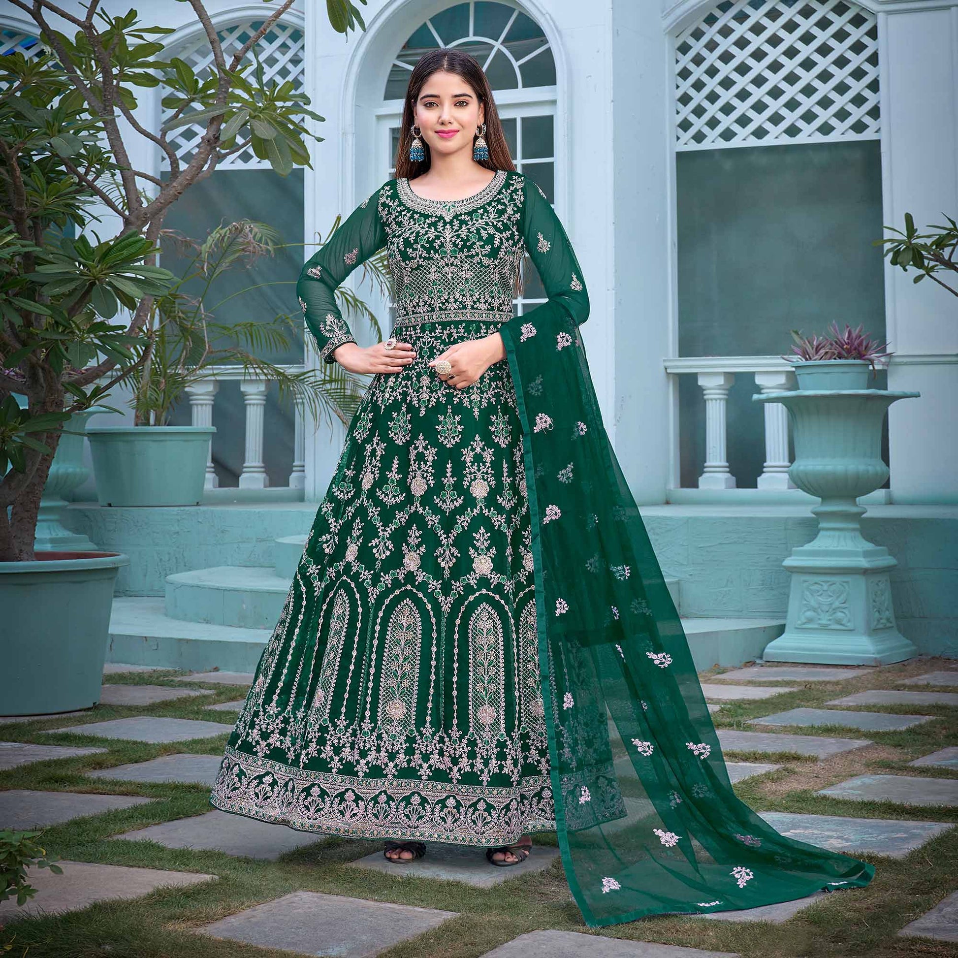 green-floral-embroidered-net-semi-stitched-anarkali-suit-2