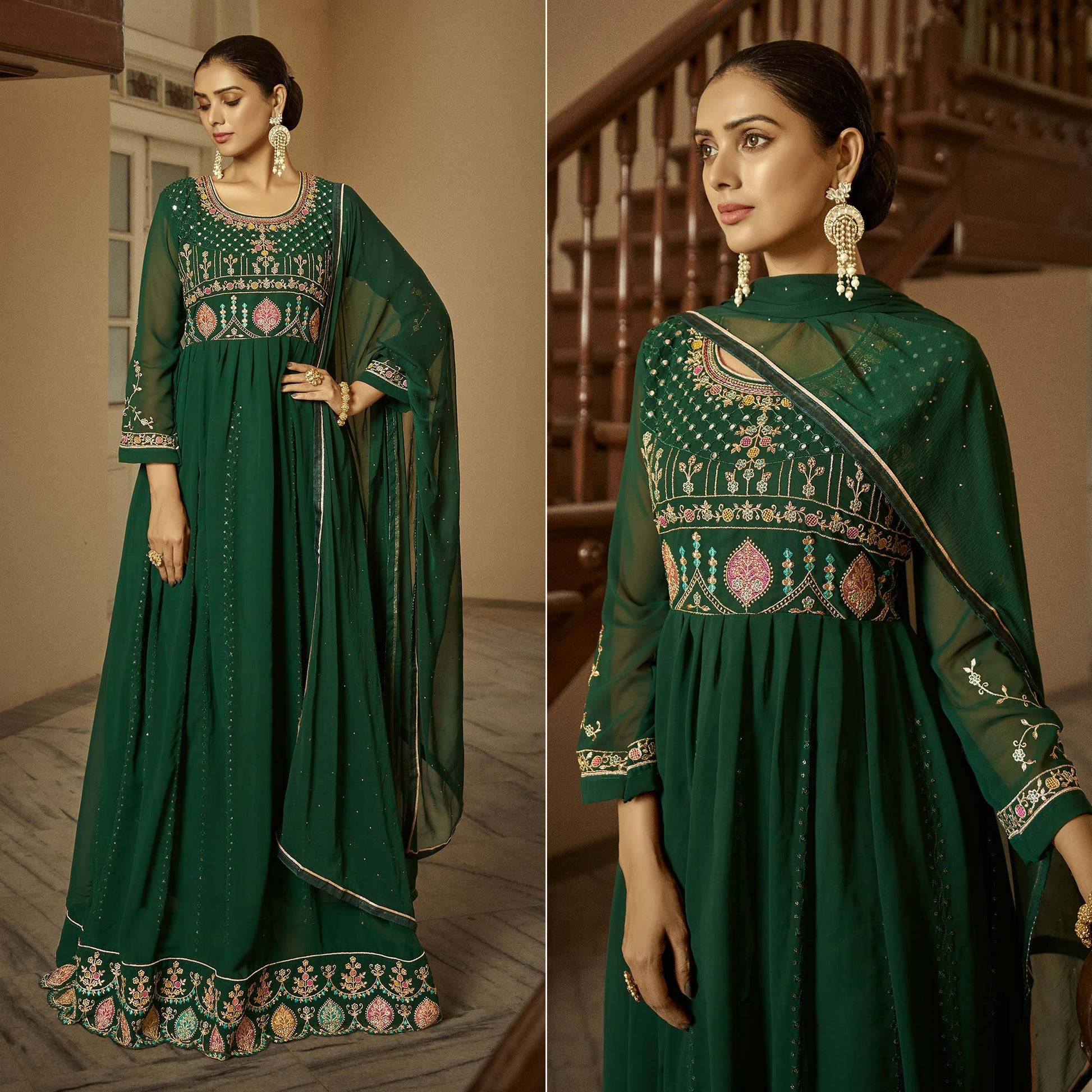 green-floral-sequins-embroidered-georgette-semi-stitched-anarkali-suit