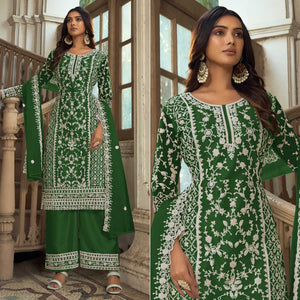 green-floral-embroidered-net-semi-stitched-suit-3