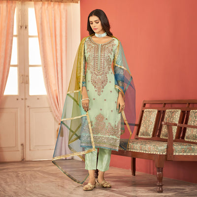 green-floral-sequins-embroidered-georgette-semi-stitched-pakistani-suit