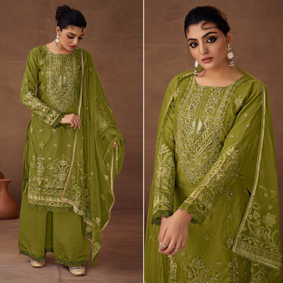 green-floral-embroidered-semi-stitched-pakistani-suit