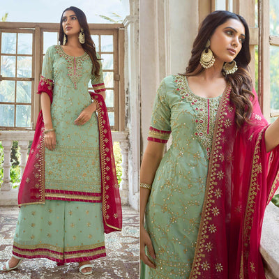 green-floral-embroidered-georgette-semi-stitched-suit-3