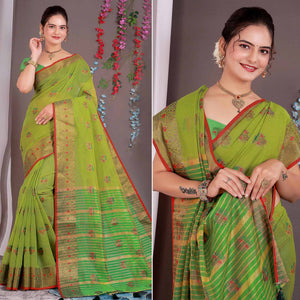 orange-floral-woven-cotton-silk-saree-with-tassels-6