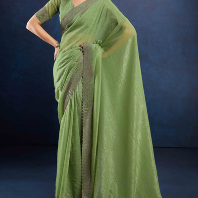 green-zarkan-diamond-work-crunchy-silk-fancy-fabric-saree