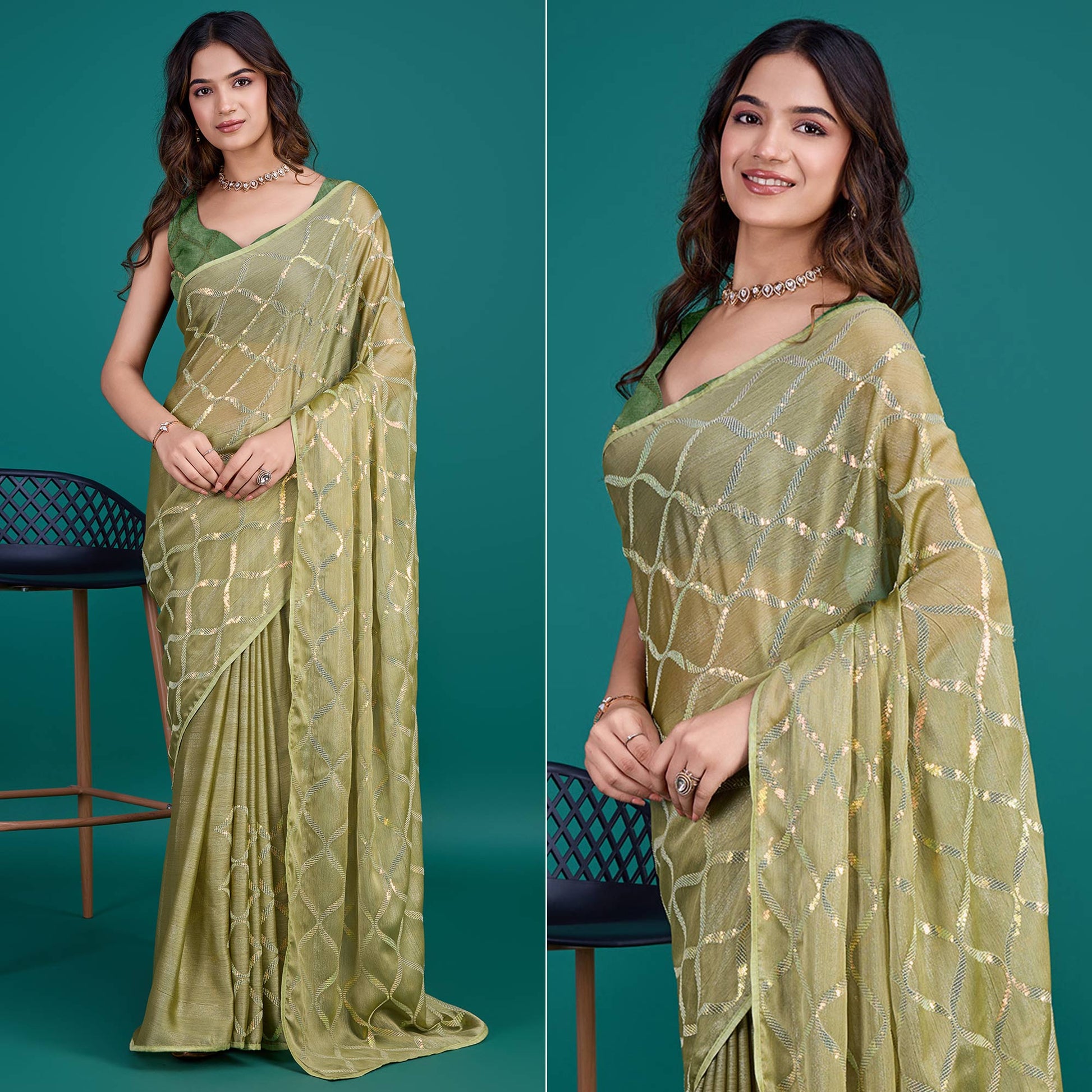 green-sequins-embroidered-georgette-saree-9
