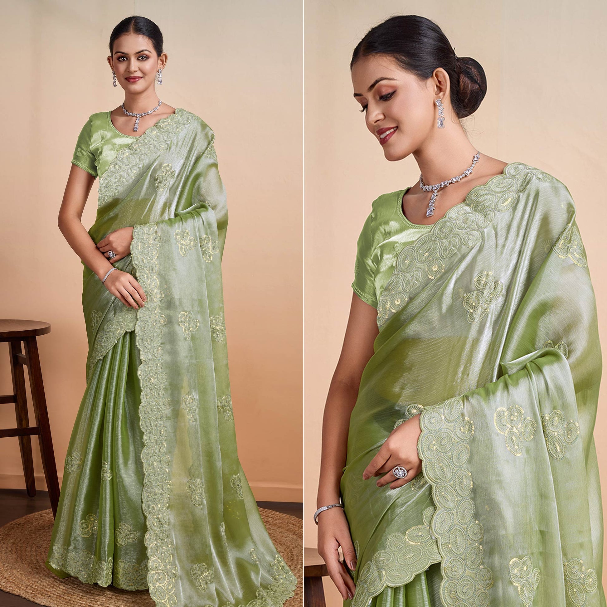 green-sequins-embroidered-organza-saree-3