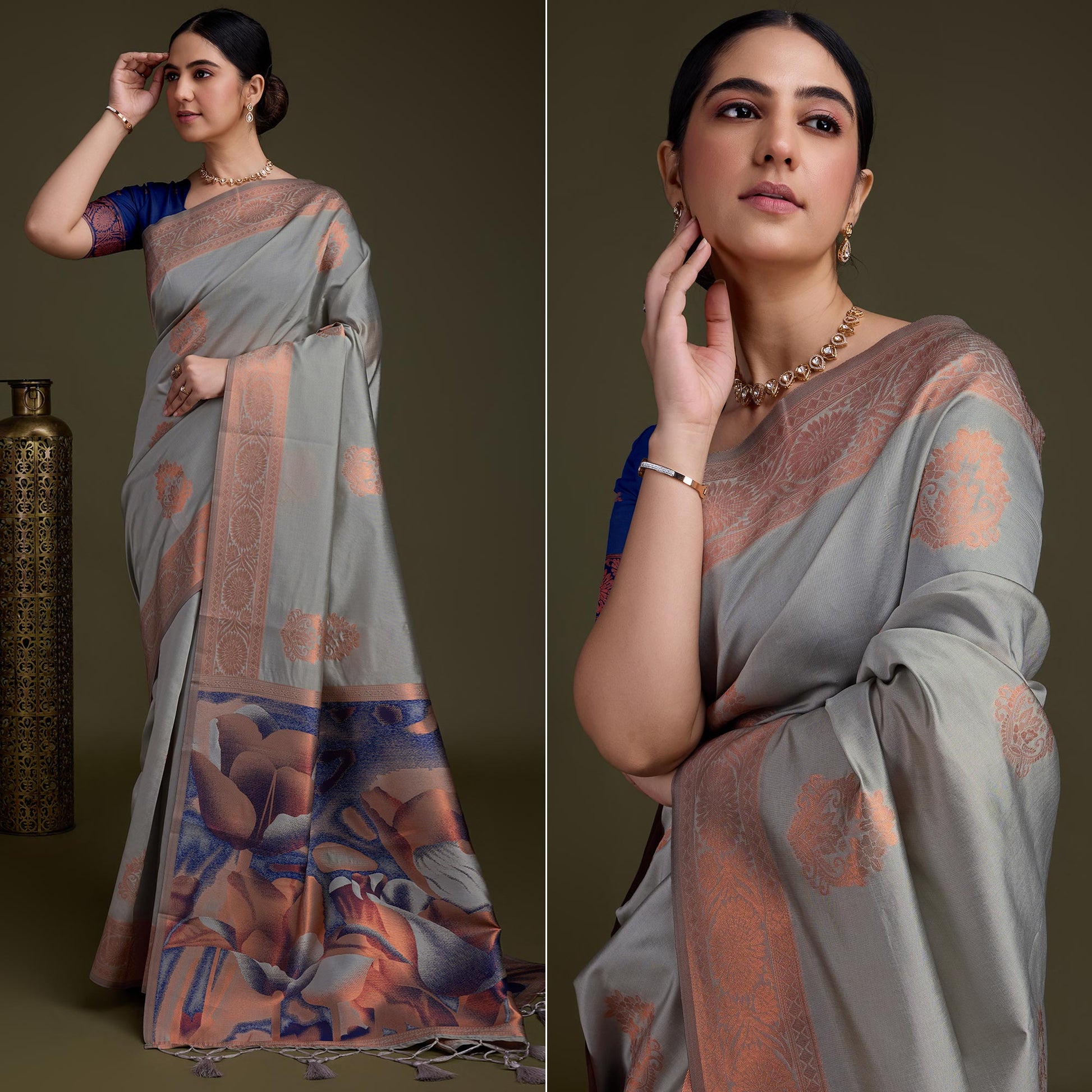 grey-floral-woven-banarasi-silk-saree-3