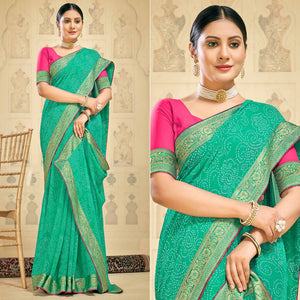 green-bandhani-printed-georgette-saree-1