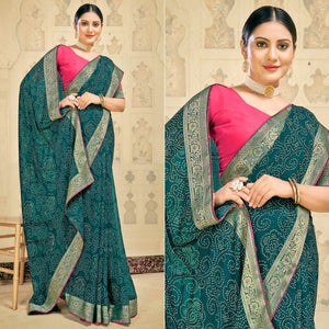 green-bandhani-printed-georgette-saree-2