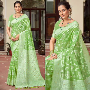 green-woven-cotton-silk-saree-with-tassels-12