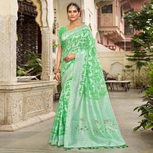 green-woven-cotton-silk-saree-with-tassels-14