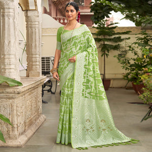 green-woven-cotton-silk-saree-with-tassels-15