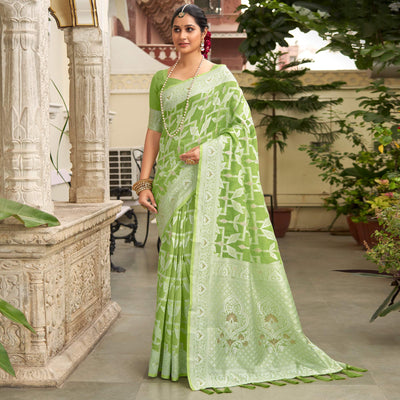 green-woven-cotton-silk-saree-with-tassels-15