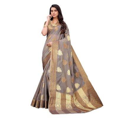 grey-festive-wear-floral-woven-organza-banarasi-saree-133847