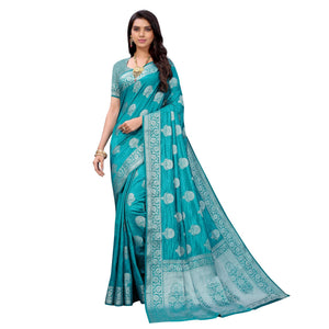 Firozi Festive Wear Woven Art Silk Saree