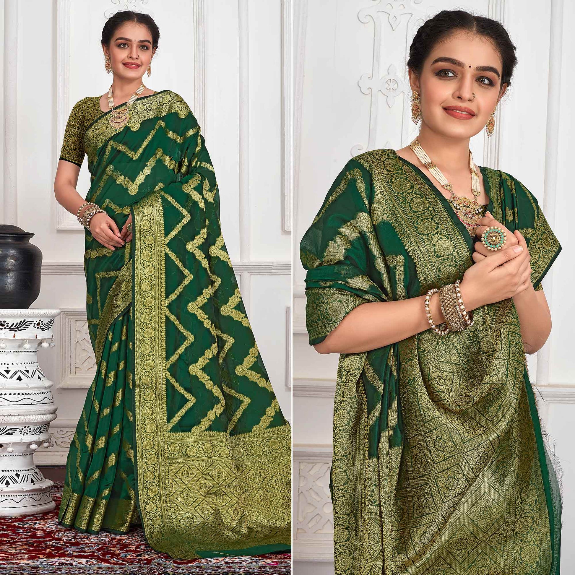 green-floral-woven-organza-saree-15