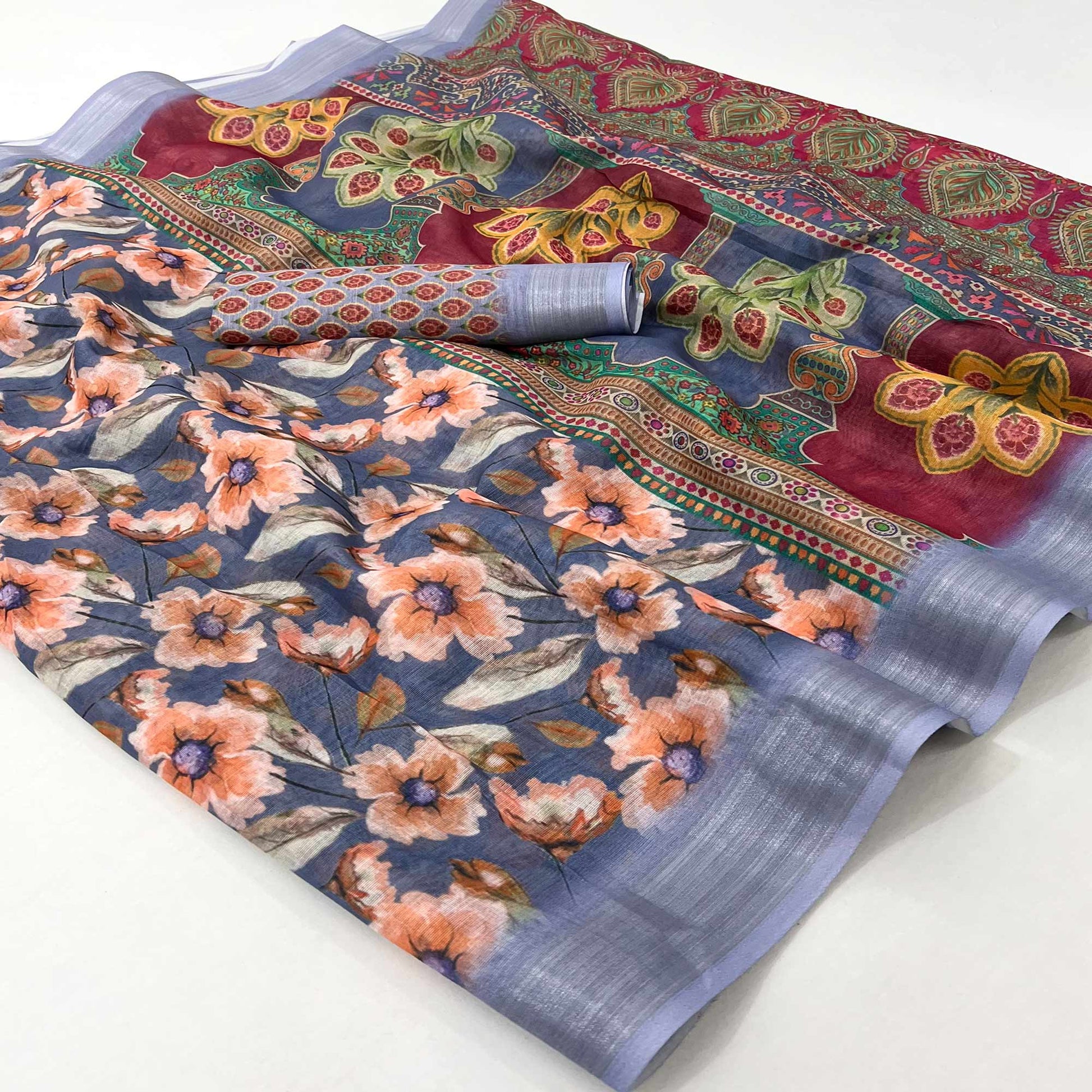 grey-floral-digital-printed-linen-saree-5