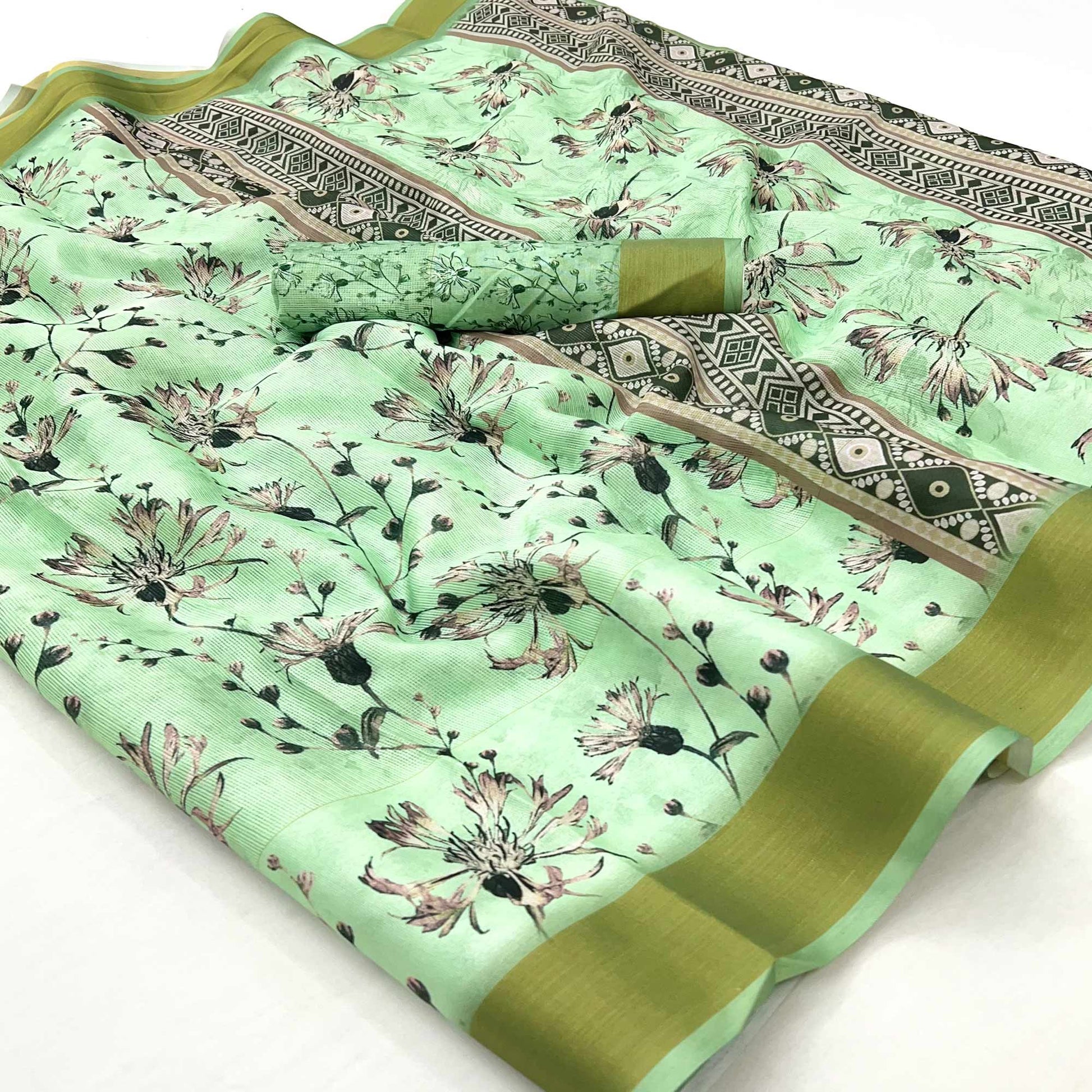 21green-floral-digital-printed-cotton-blend-saree