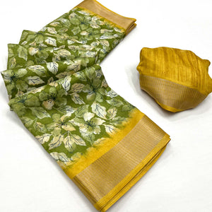 green-floral-printed-dola-silk-saree-with-woven-border-6