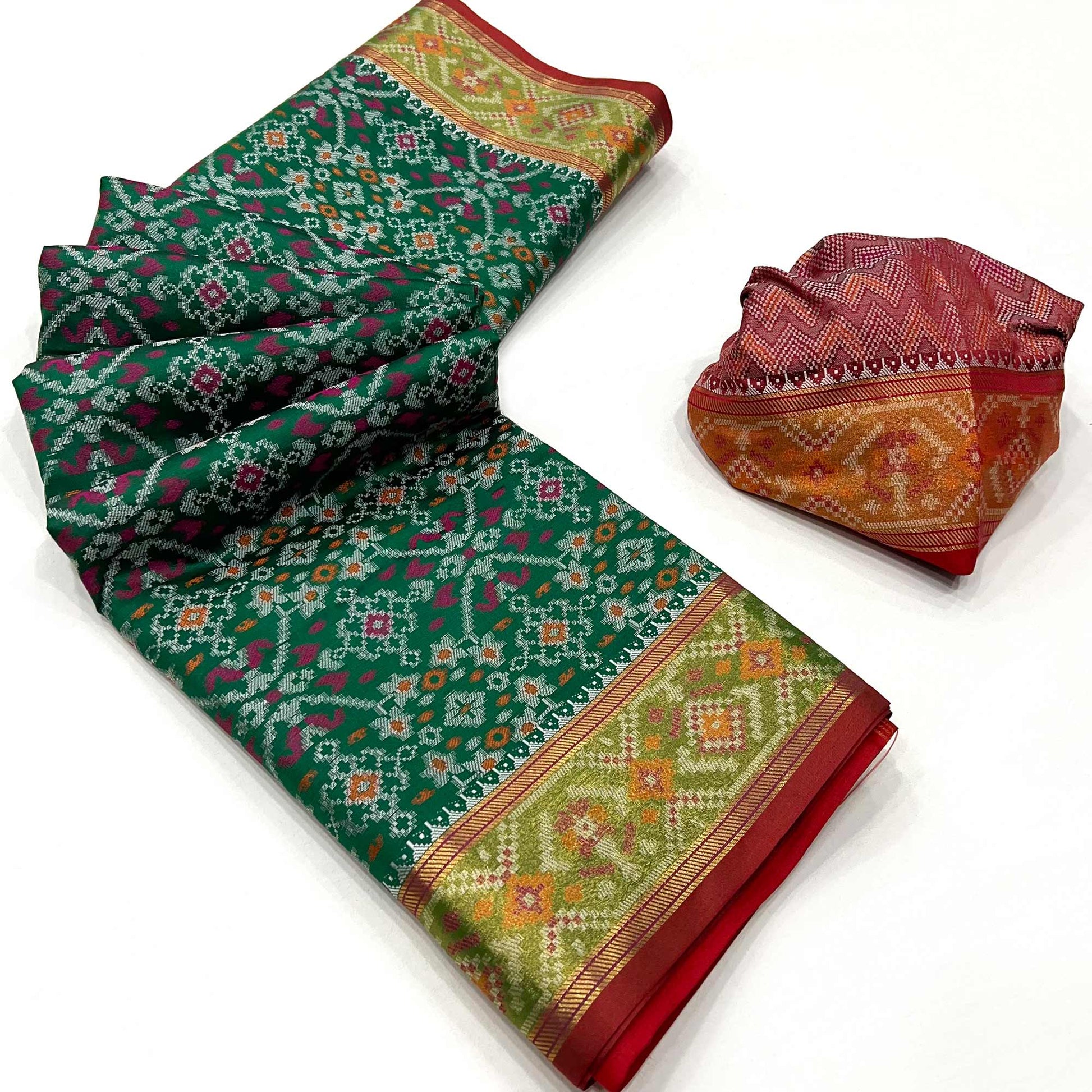 green-woven-cotton-silk-patola-saree