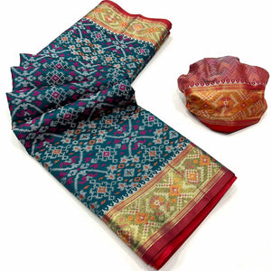 Morpich Woven Cotton Silk Patola Saree