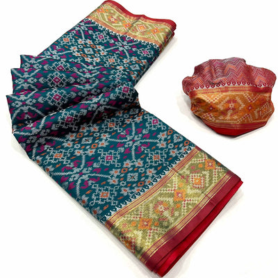 Morpich Woven Cotton Silk Patola Saree