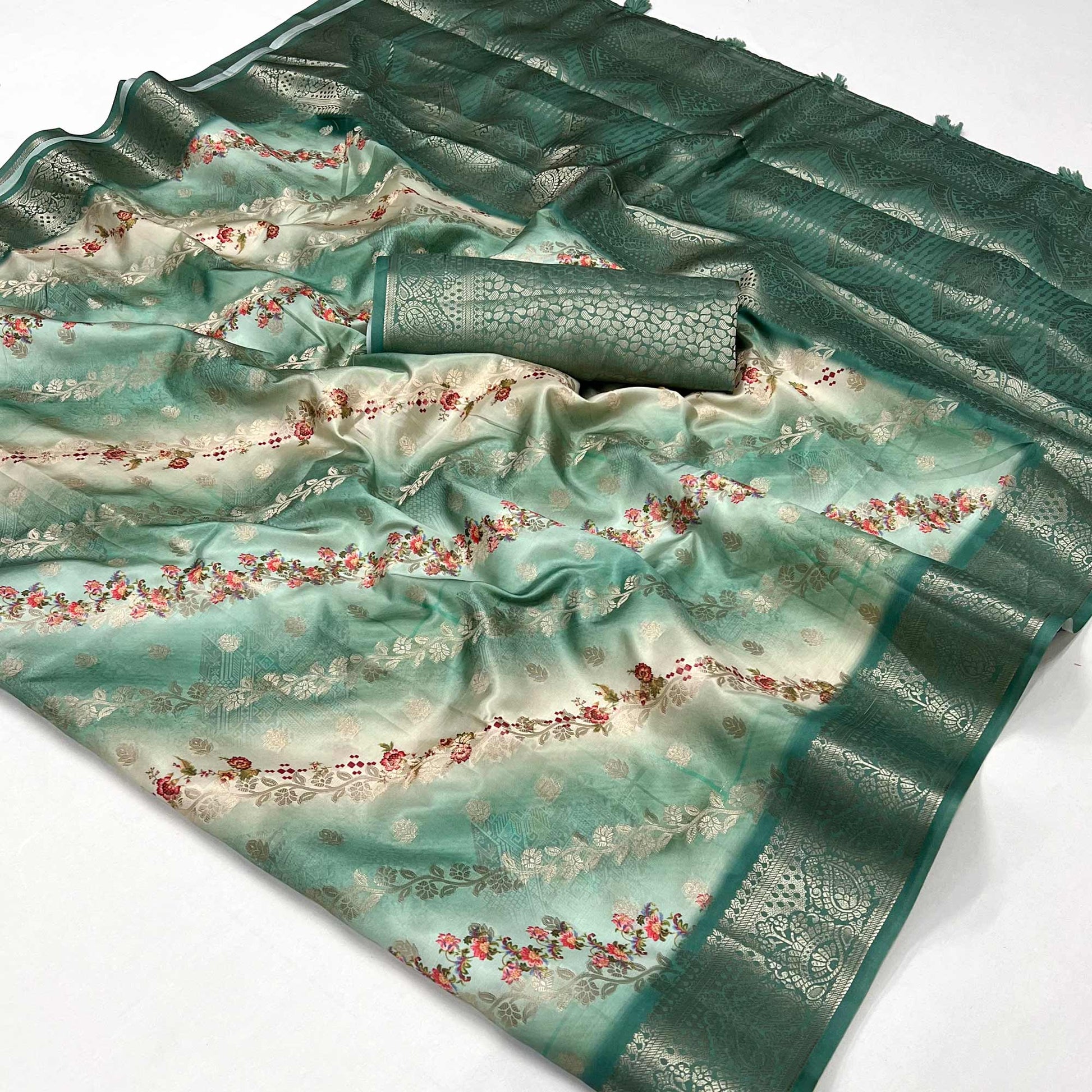 green-floral-woven-with-digital-printed-art-silk-saree