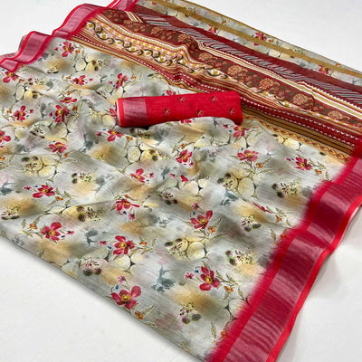 grey-pink-floral-digital-printed-linen-saree-with-zari-border