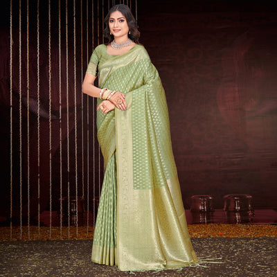 green-floral-woven-cotton-silk-saree-with-tassels-8