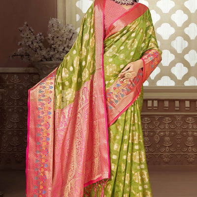 green-floral-woven-banarasi-silk-saree-with-tassels-20