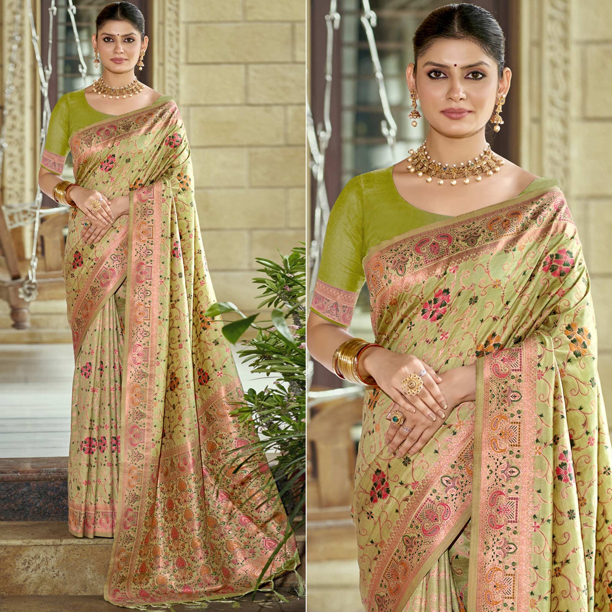 green-floral-zari-weaving-cotton-silk-saree