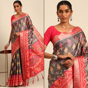 grey-digital-printed-cotton-blend-saree-with-woven-border