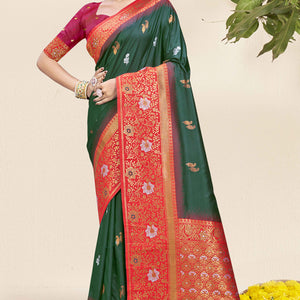 green-floral-woven-banarasi-silk-saree-19