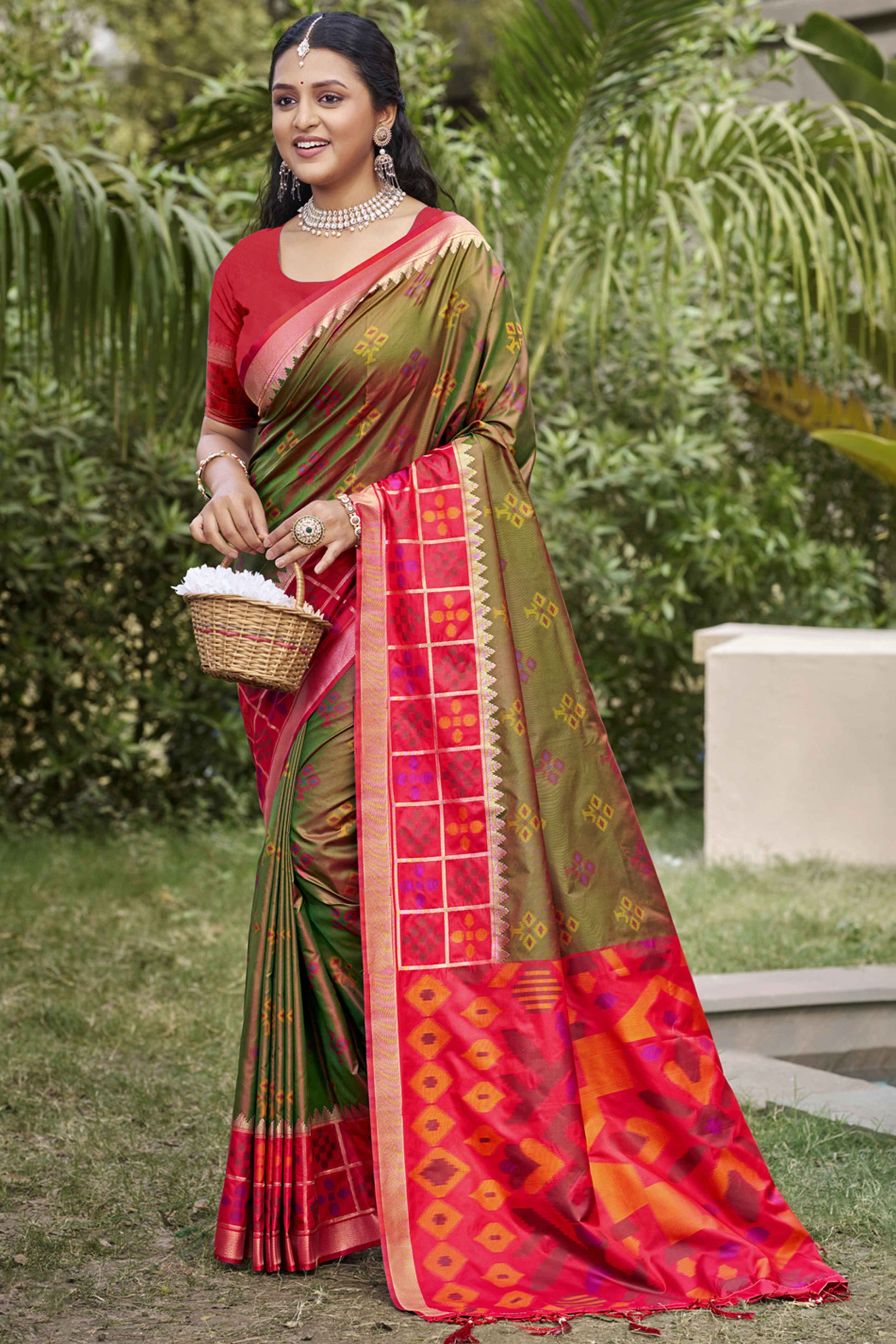 green-woven-cotton-silk-saree-with-tassels-21