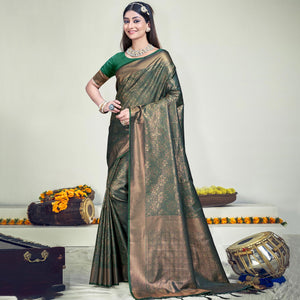 green-floral-woven-banarasi-silk-saree-with-tassels-10