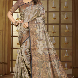 grey-paisley-pattern-woven-organza-silk-saree