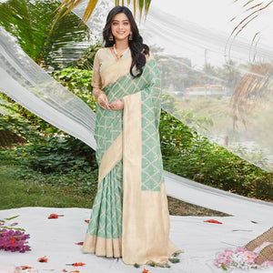 green-woven-cotton-silk-saree-with-tassels-11